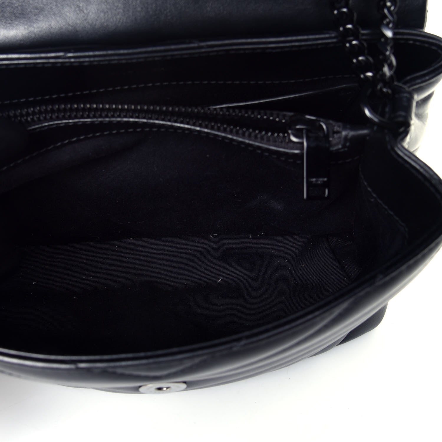 Saint Laurent Calfskin Y Quilted Monogram Small Loulou Chain Satchel Black 5 of 8