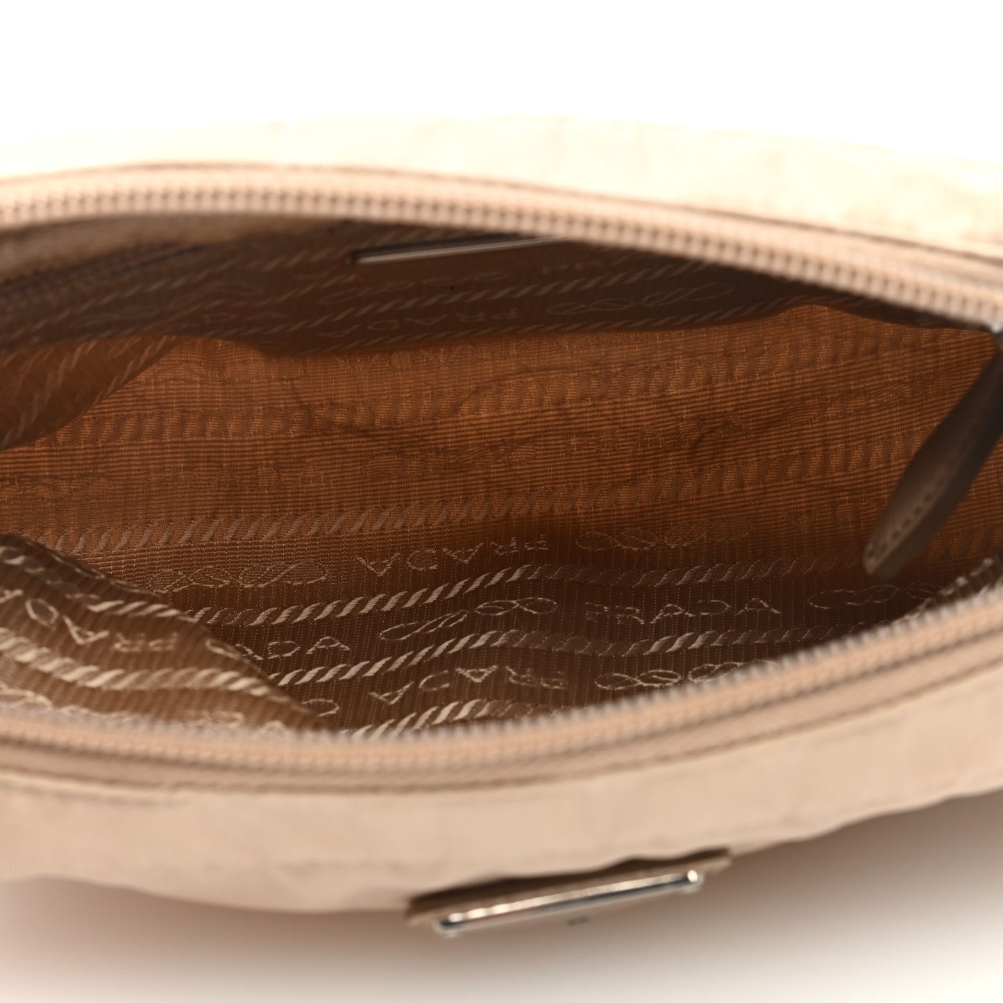 Tessuto Nylon Saffiano Wristlet Cammeo