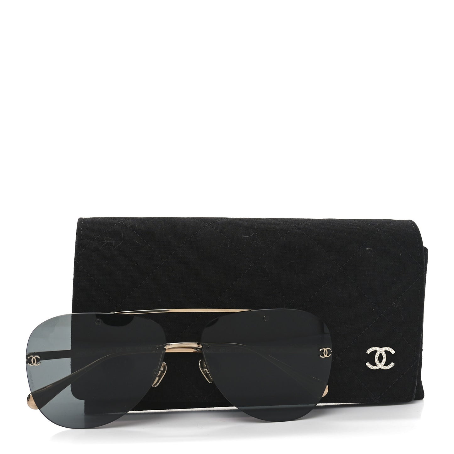 Titanium CC Pilot Aviator Sunglasses 4285-T Black Gold