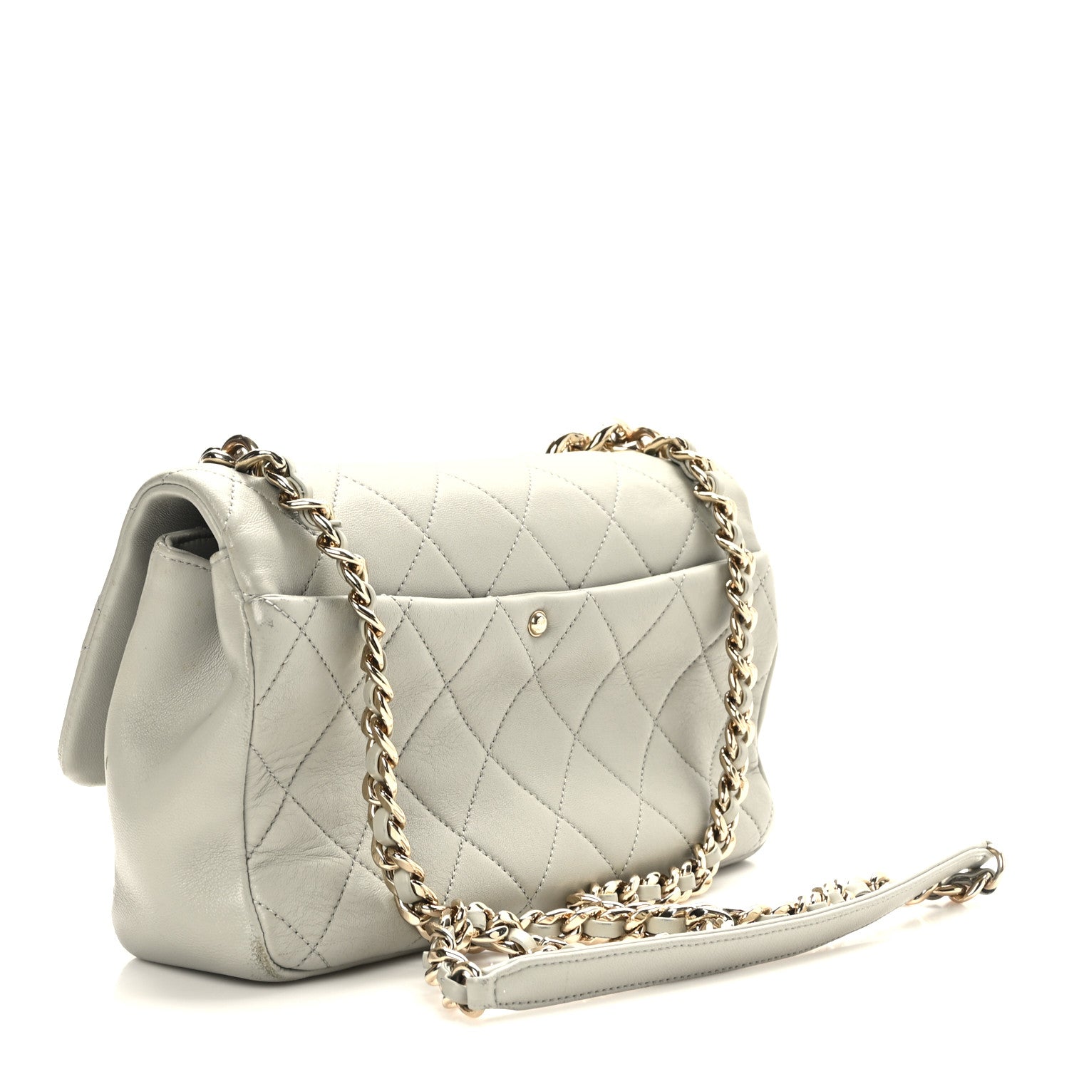 Chanel Lambskin Quilted Resin Bi-Color Chain Flap Bag Grey 3 of 11