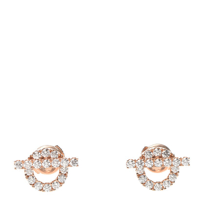 Hermes 18K Rose Gold Diamond Finesse Earrings 1 of 5
