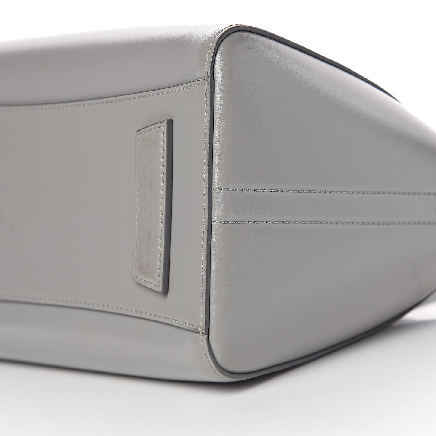Shiny Lord Calfskin Small Antigona Pearl Grey