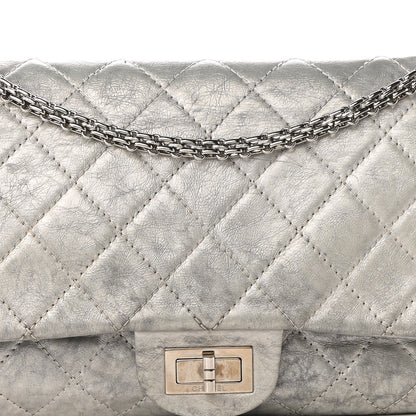 Chanel Metallic Aged Calfskin Quilted 2.55 Reissue 227 Flap Silver 8 of 12