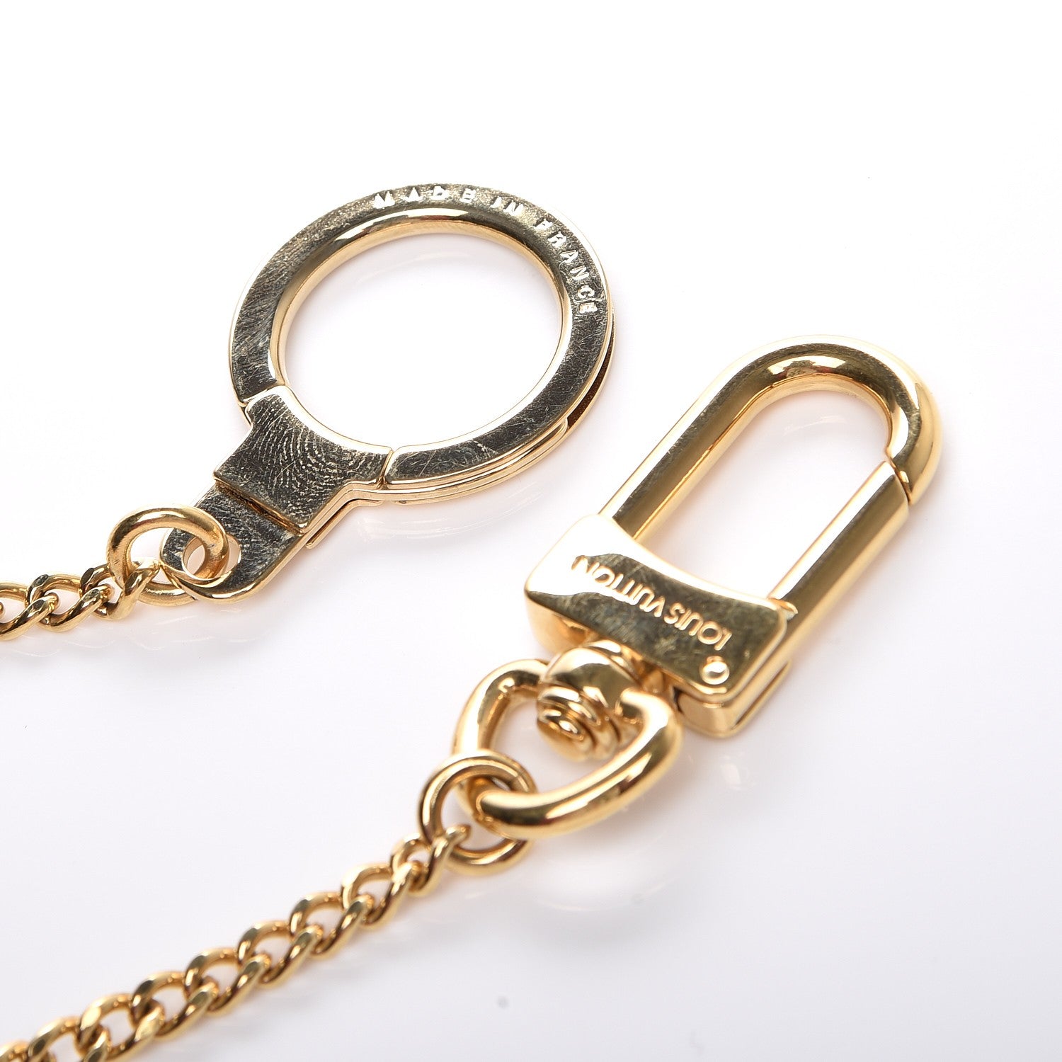 Louis Vuitton Metal Pochette Extender Key Ring Chain Gold 3 of 4