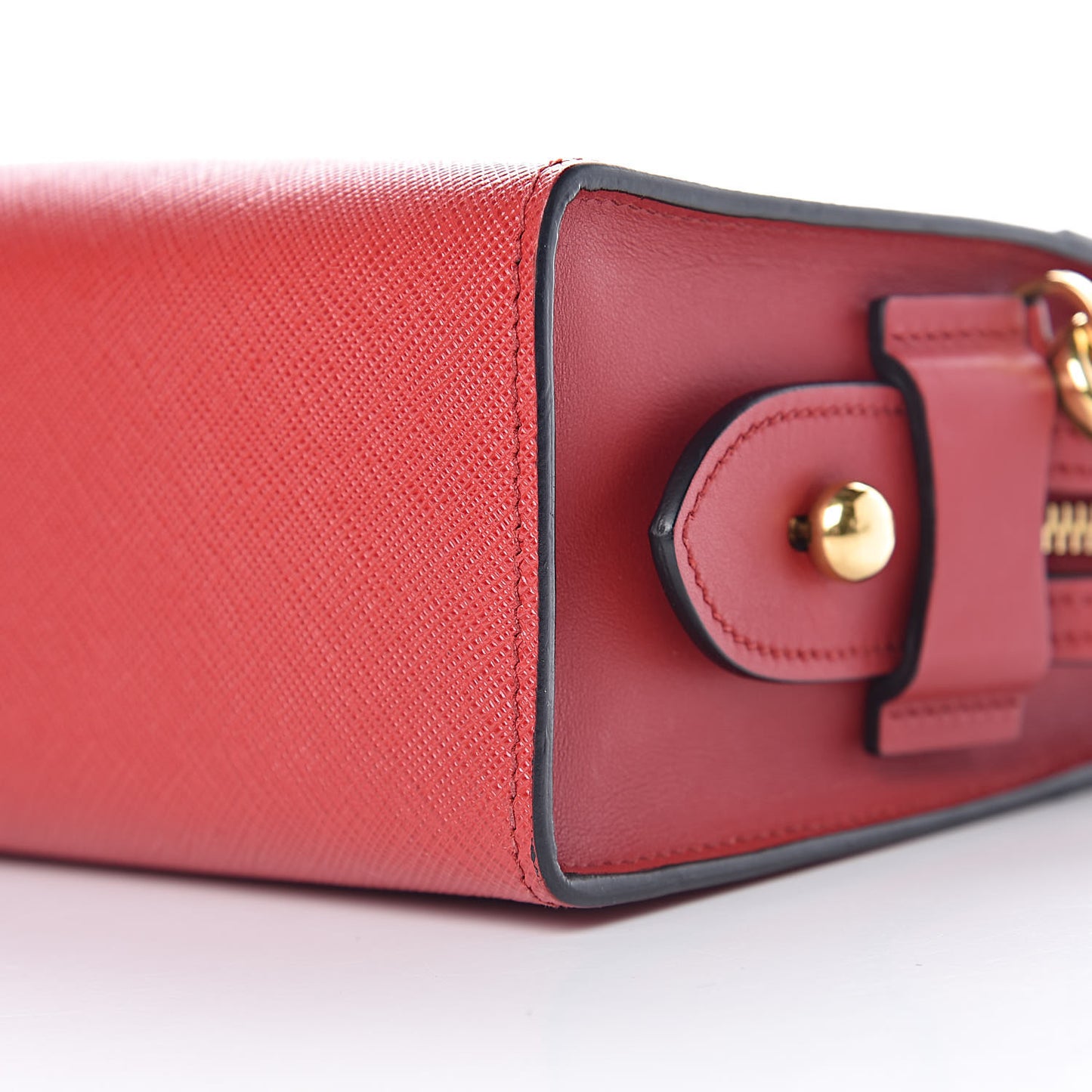 Saffiano City Calfskin Esplanade Crossbody Bag Fuoco