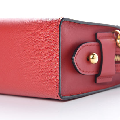 Prada Saffiano City Calfskin Esplanade Crossbody Bag Fuoco 9 of 10