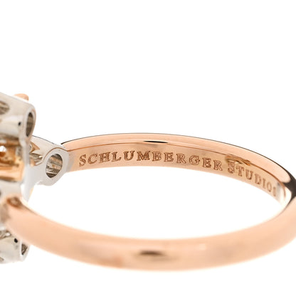 Tiffany 18K Rose Gold Platinum Diamond Schlumberger Lynn Ring 47 4.25 5 of 7