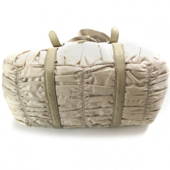 Tessuto Nylon Gaufre Dressy Tote Sabbia