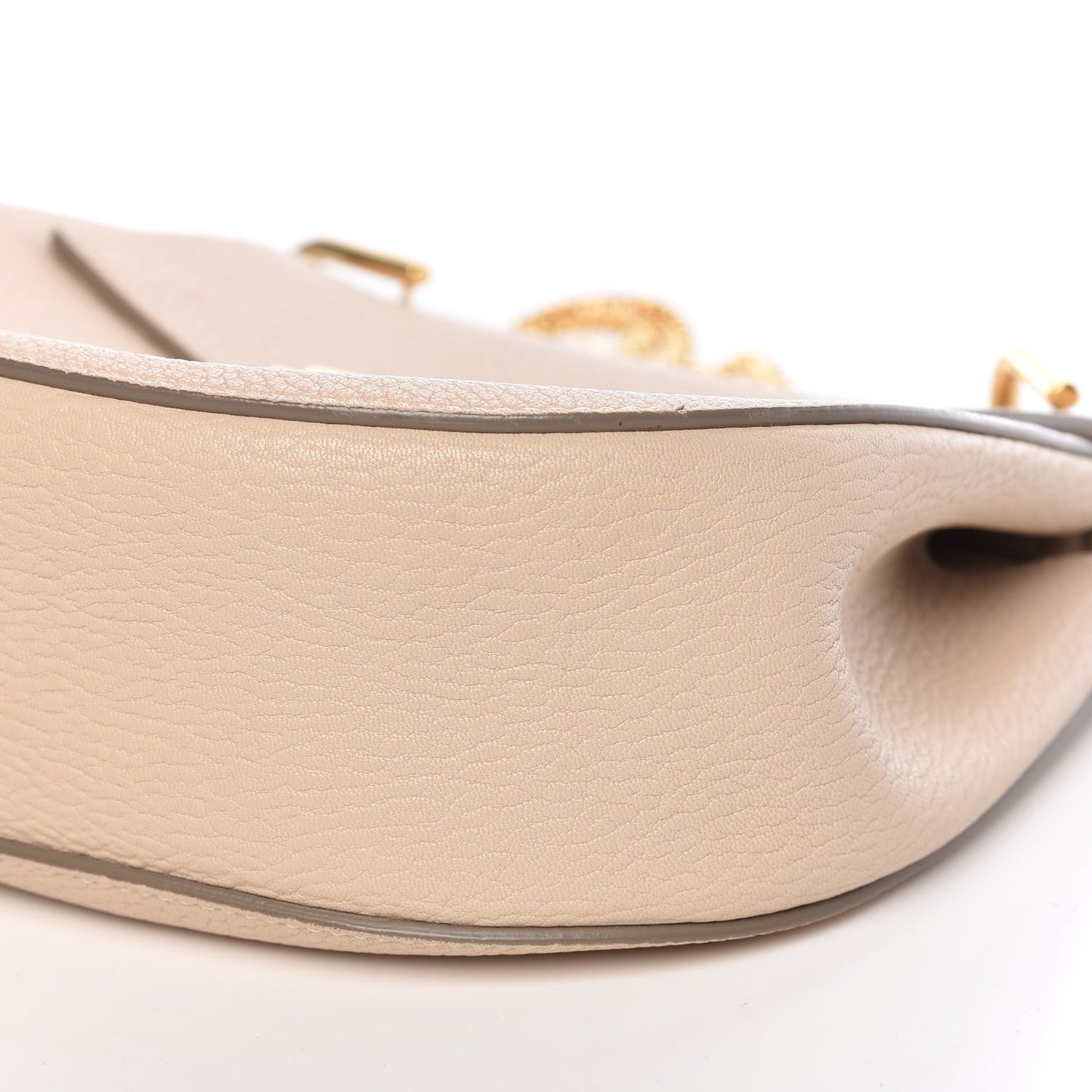 Grained Lambskin Mini Drew Shoulder Bag Abstract White