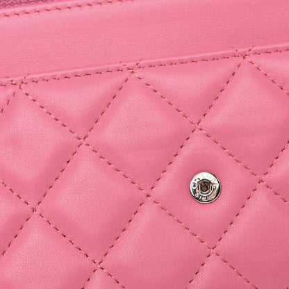 Chanel Lambskin Quilted Wallet On Chain WOC Pink 12 of 17
