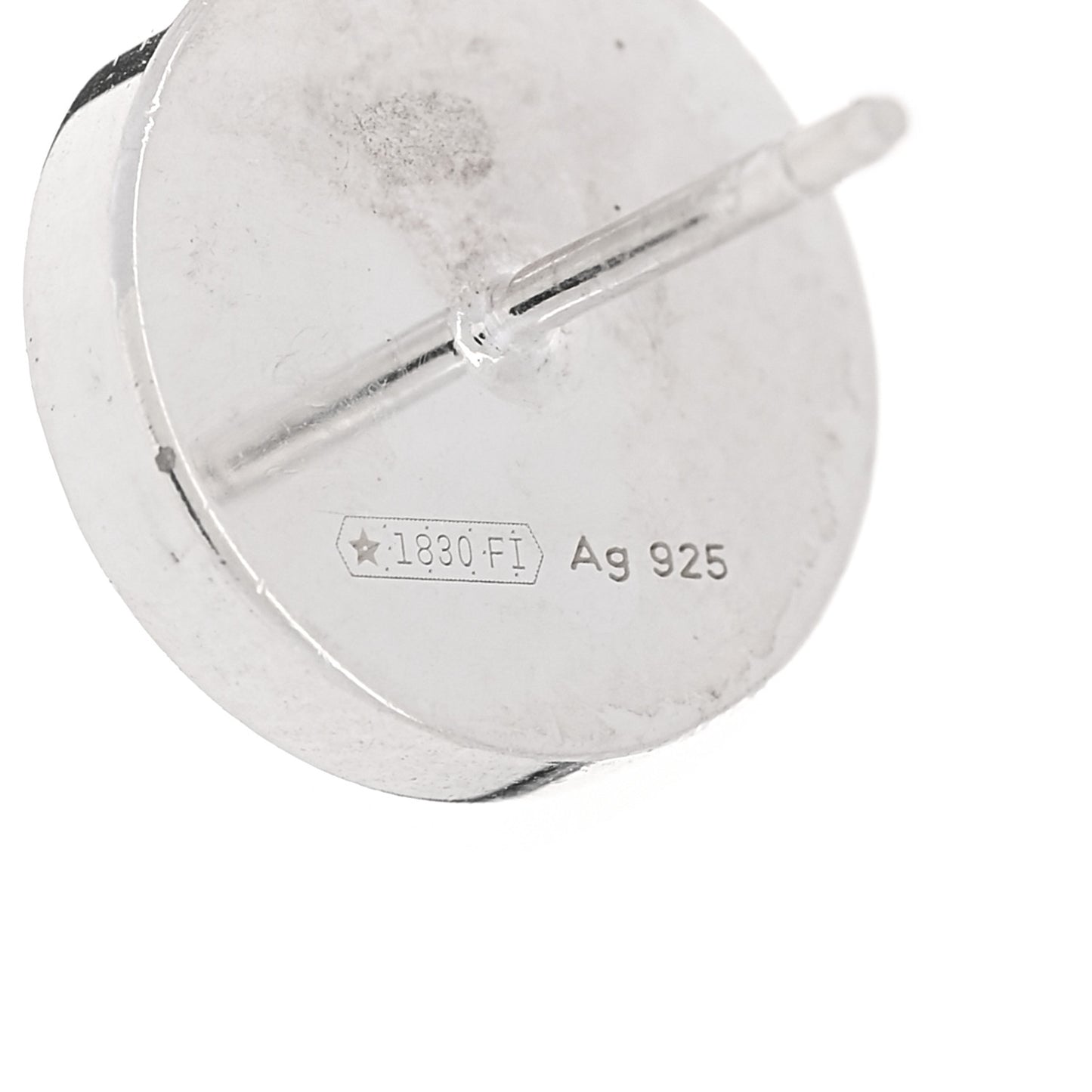 Sterling Silver Logo Round Earrings