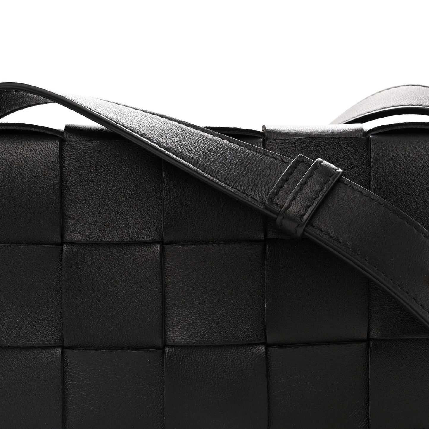 Lambskin Maxi Intrecciato Cassette Crossbody Bag Black