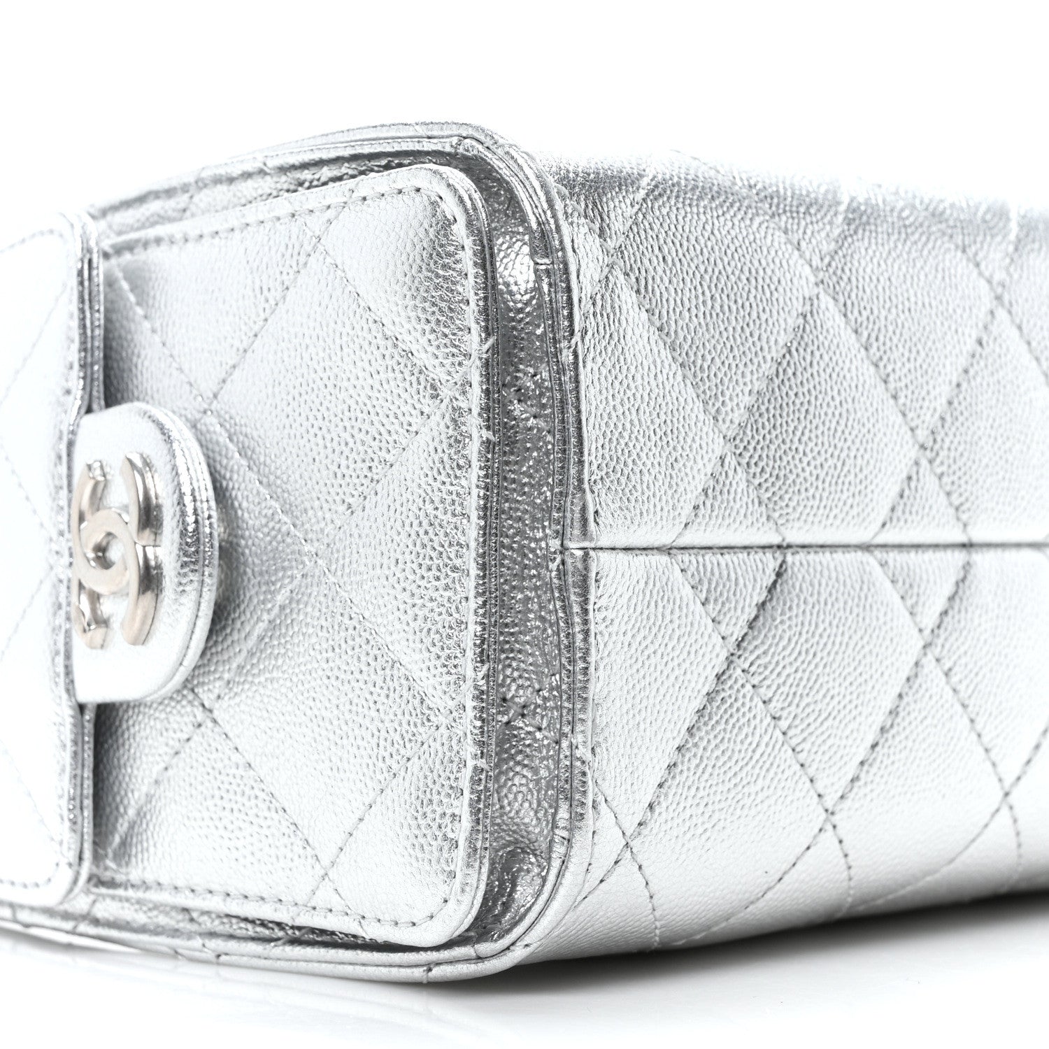 Chanel Metallic Caviar Quilted Mini Chanel 25 Handbag Silver 9 of 10
