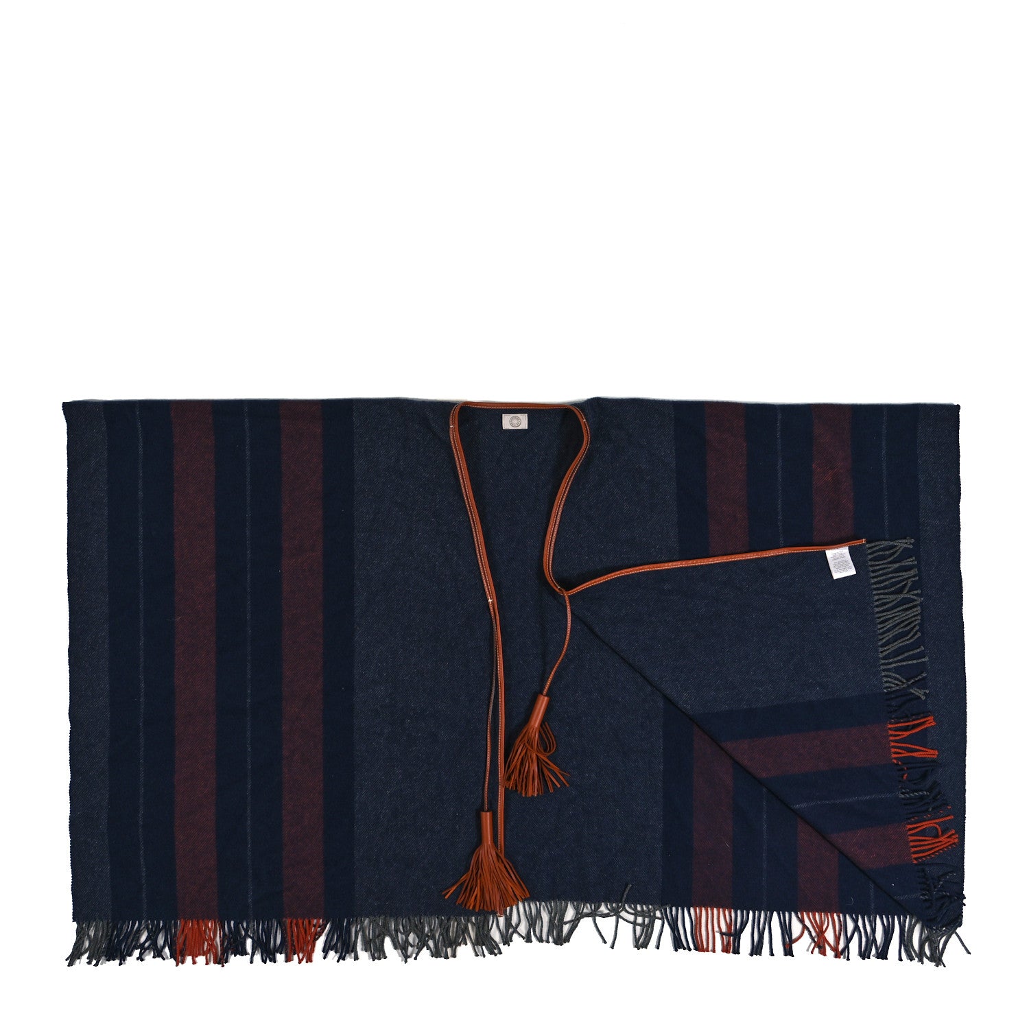 Hermes Merino Wool Cashmere Rocabar Poncho Gris 2 of 4