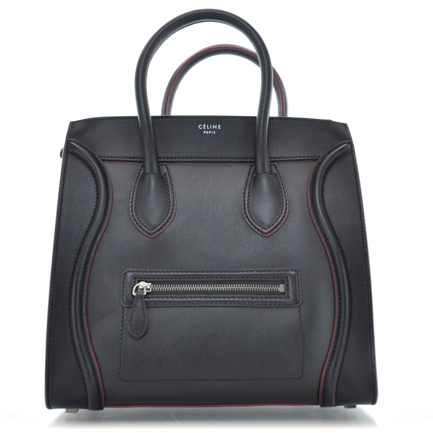 Celine Smooth Calfskin Mini Luggage Black w Pink Trim 1 of 9