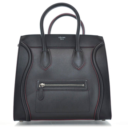 Celine Smooth Calfskin Mini Luggage Black w Pink Trim 1 of 9