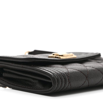 Chanel Caviar Quilted Boy Card Holder On Chain Black 9 of 11