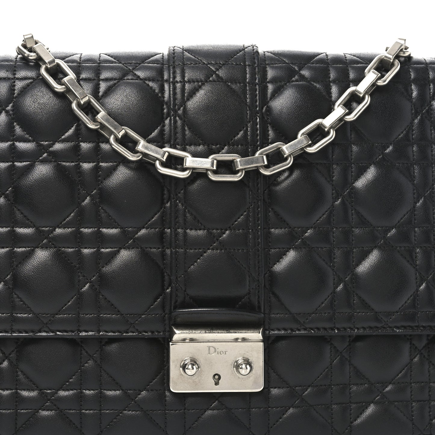 Lambskin Cannage Large Miss Dior Flap Black