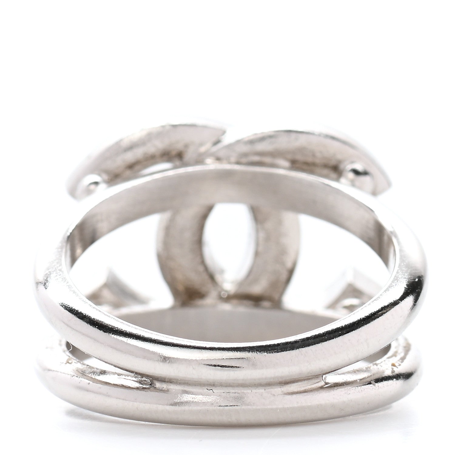 Chanel Crystal CC Ring 54 Silver 3 of 5