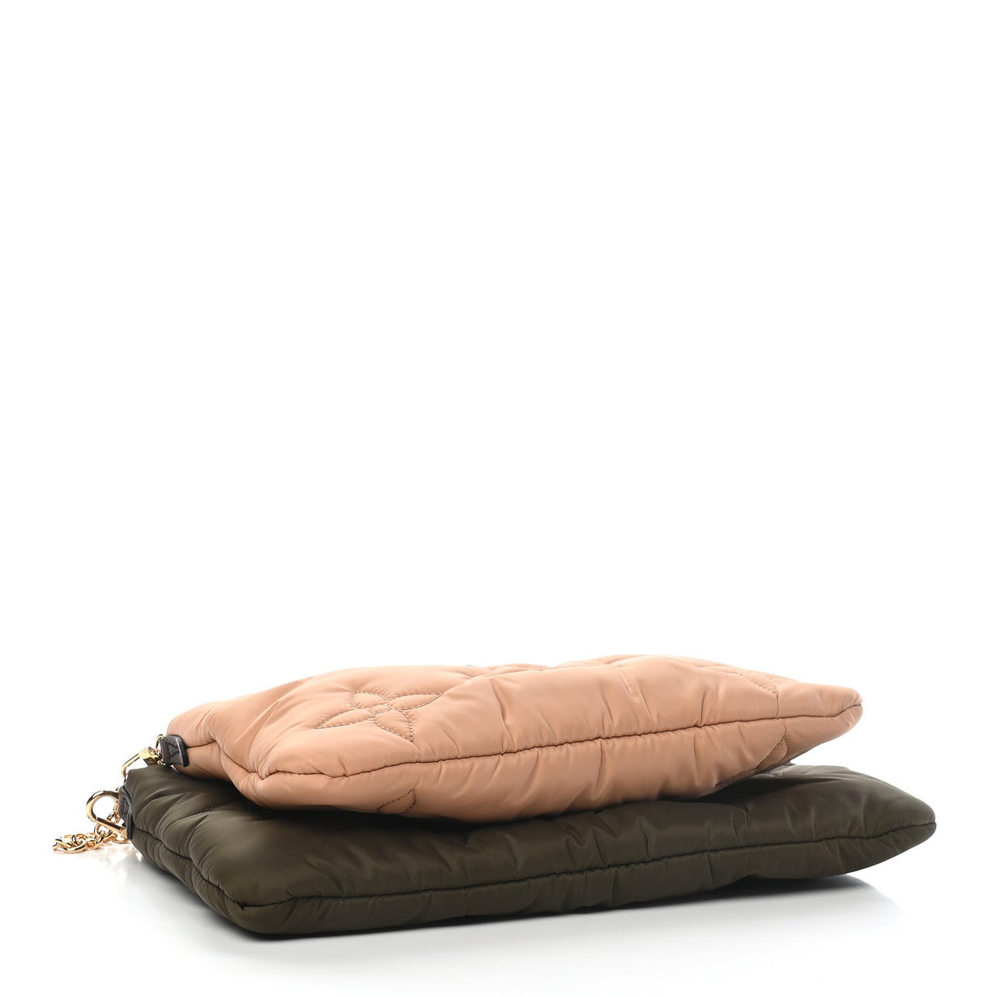 Econyl Monogram Pillow Maxi Multi Pochette Accessories Kaki Beige