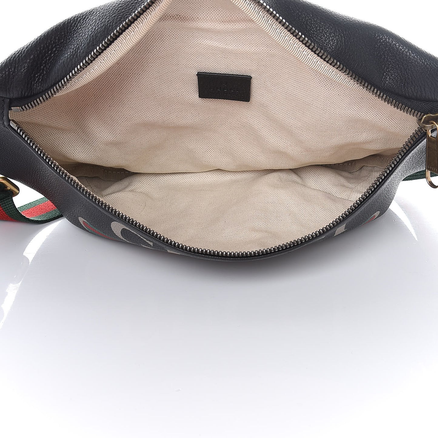 Grained Calfskin Logo Belt Bag Black