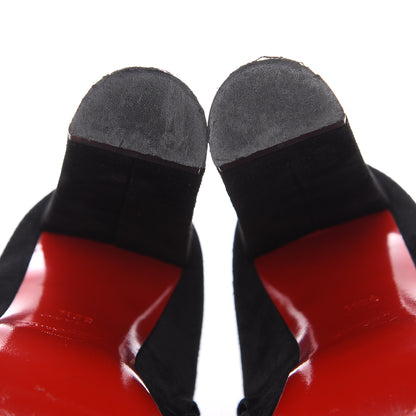 Christian Louboutin Veau Velours Rock and Gold 120 Ankle Booties 38.5 Black 9 of 13