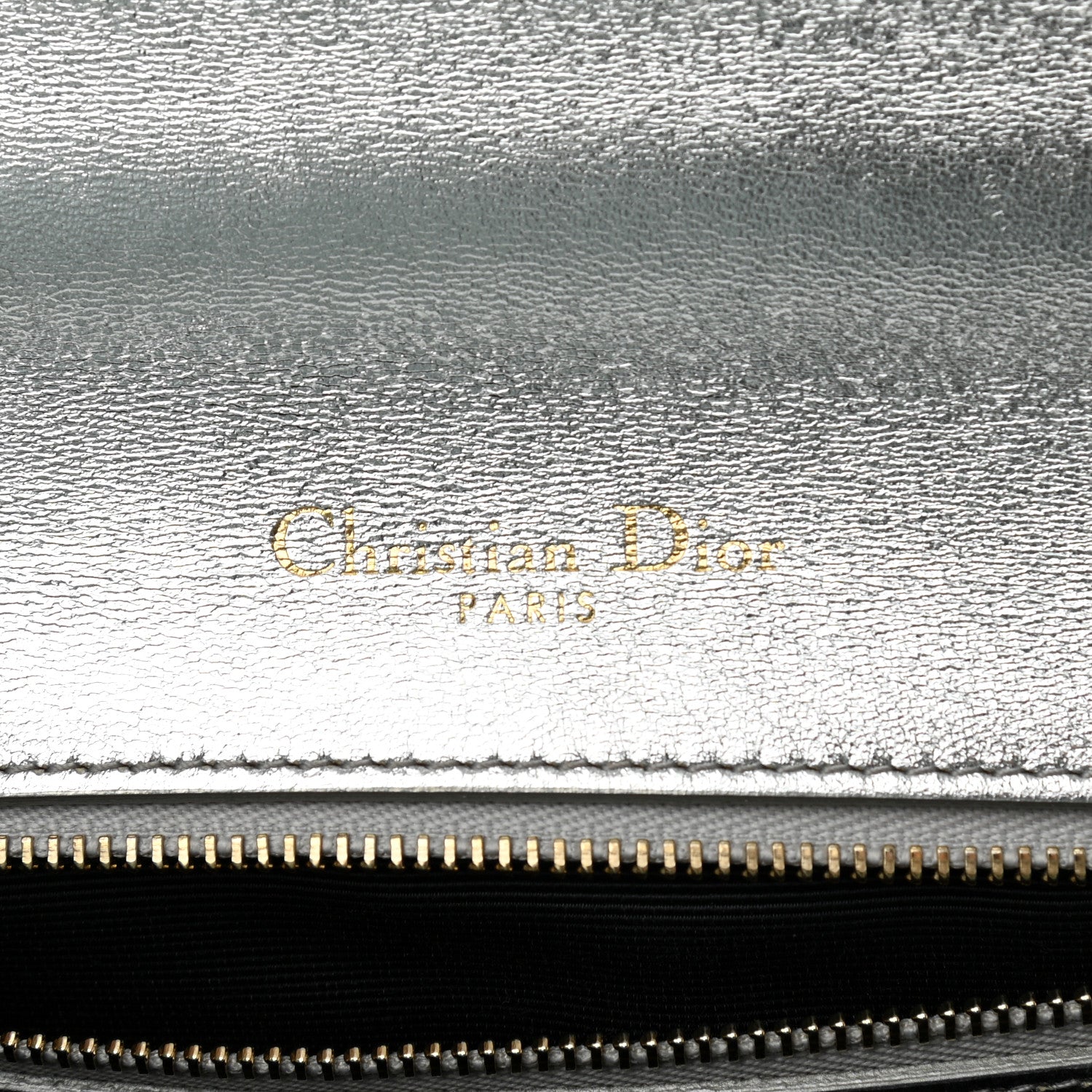 Christian Dior Metallic Ceramic Effect Deerskin Medium Diorama Flap Bag Silver 6 of 13