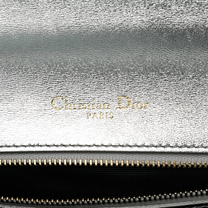 Christian Dior Metallic Ceramic Effect Deerskin Medium Diorama Flap Bag Silver 6 of 13