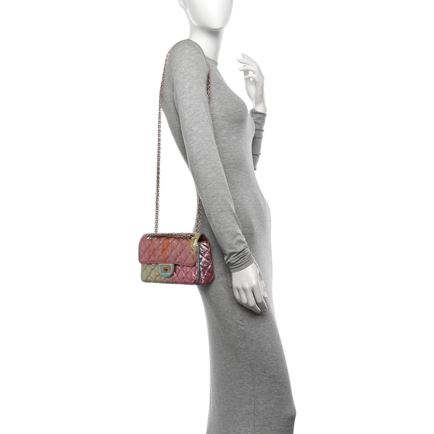 Chanel Metallic Goatskin Quilted Mini 2.55 Reissue Flap Multicolor 3 of 11