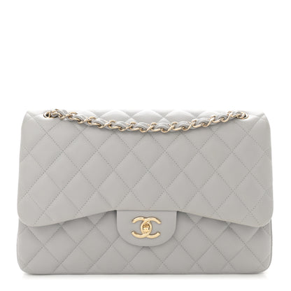 Chanel Caviar Quilted Jumbo Double Flap Grey 1 of 11