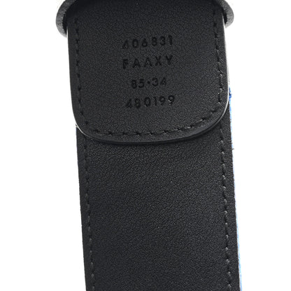 Gucci X ADIDAS Double G 85 34 Belt Blue White 4 of 5