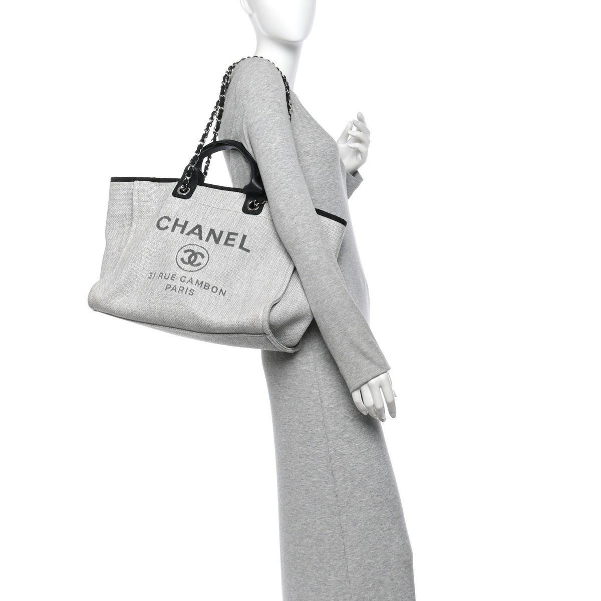Canvas Deauville Large Tote Grey