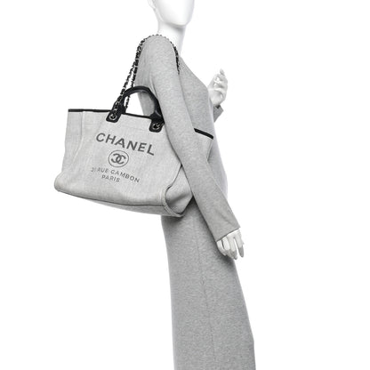 Chanel Canvas Deauville Large Tote Grey 2 of 11