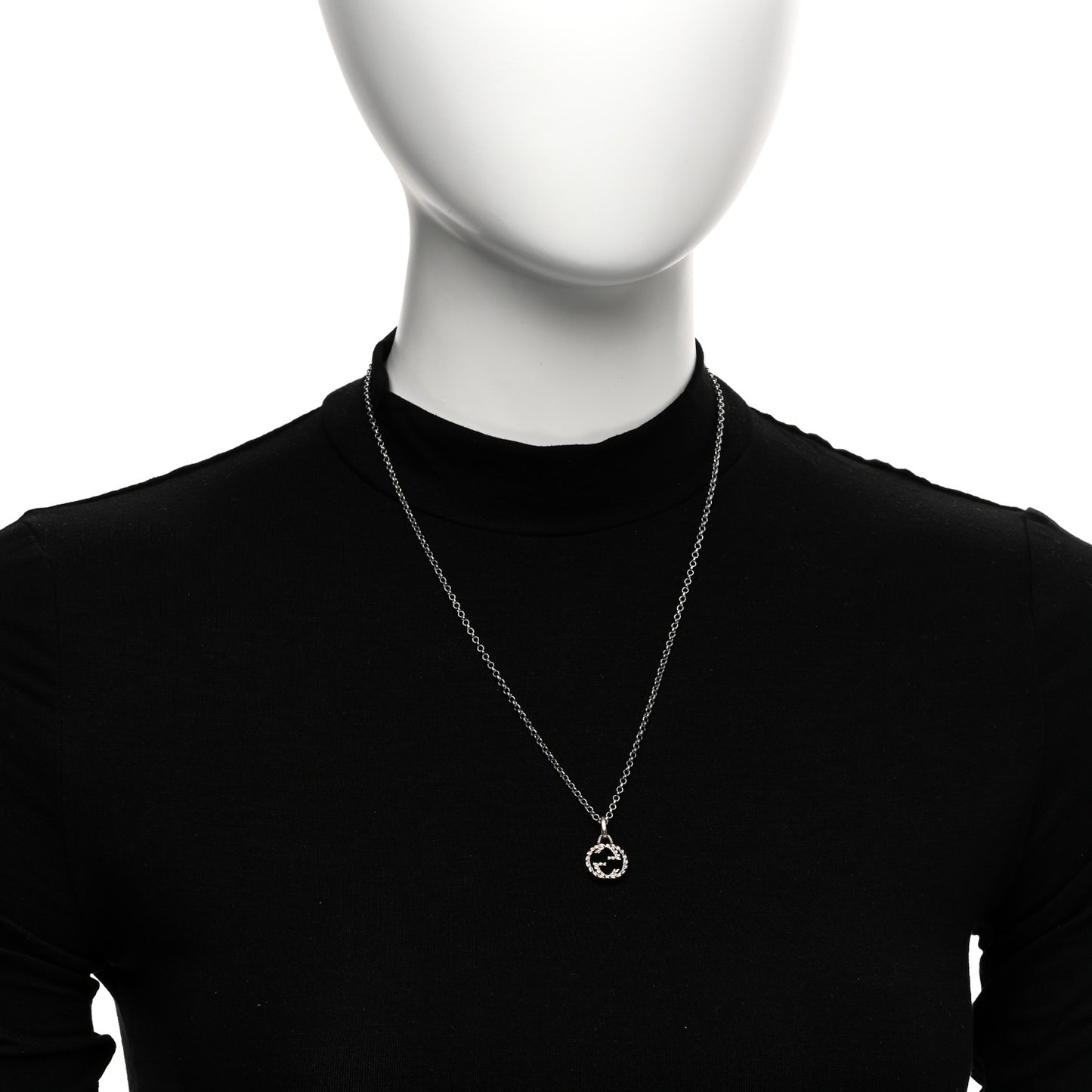 Sterling Silver Small Interlocking G Pendant Necklace