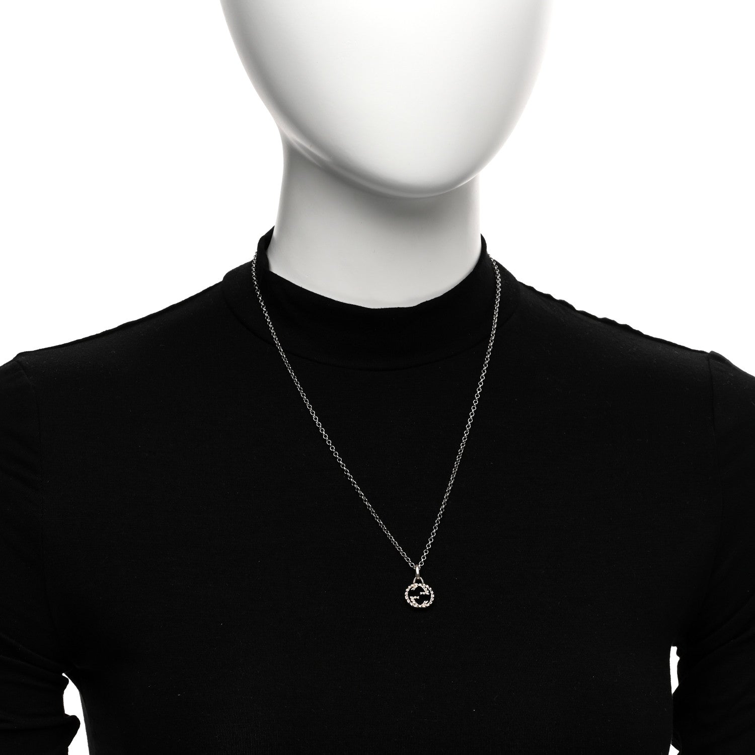 Gucci Sterling Silver Small Interlocking G Pendant Necklace 2 of 5