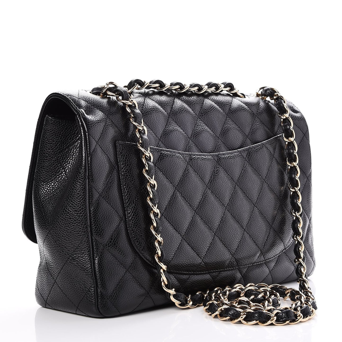 Caviar Quilted Jumbo Single Flap Black