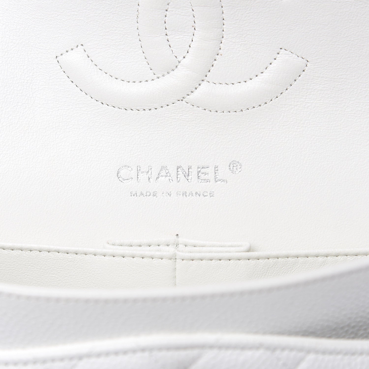 Chanel Caviar Quilted Medium Double Flap White 6 of 14