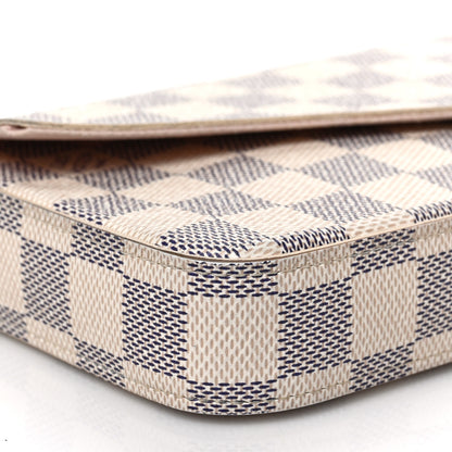 Louis Vuitton Damier Azur Pochette Felicie Chain Wallet Rose Ballerine 8 of 9