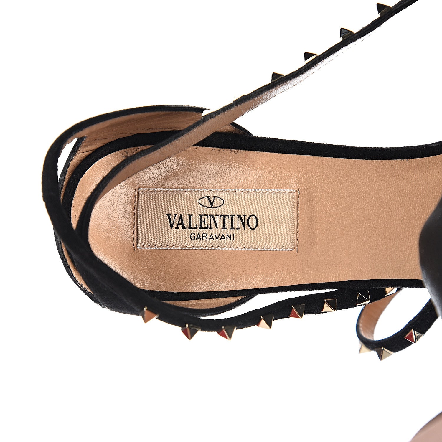 Valentino Garavani Suede Rockstud Lovestud Ankle Strap 75 Sandals 38 Black 6 of 8