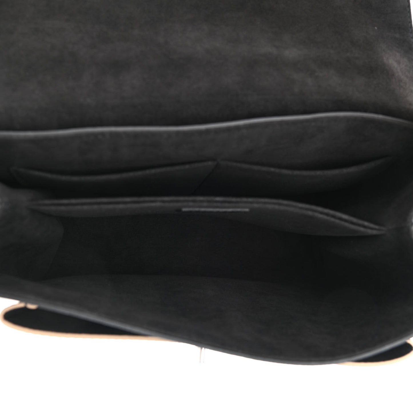 Soft Calfskin My Lockme Top Handle Vanille Black