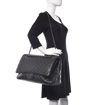 Chanel Calfskin Quilted XXL Travel Flap Bag Black 2 of 9