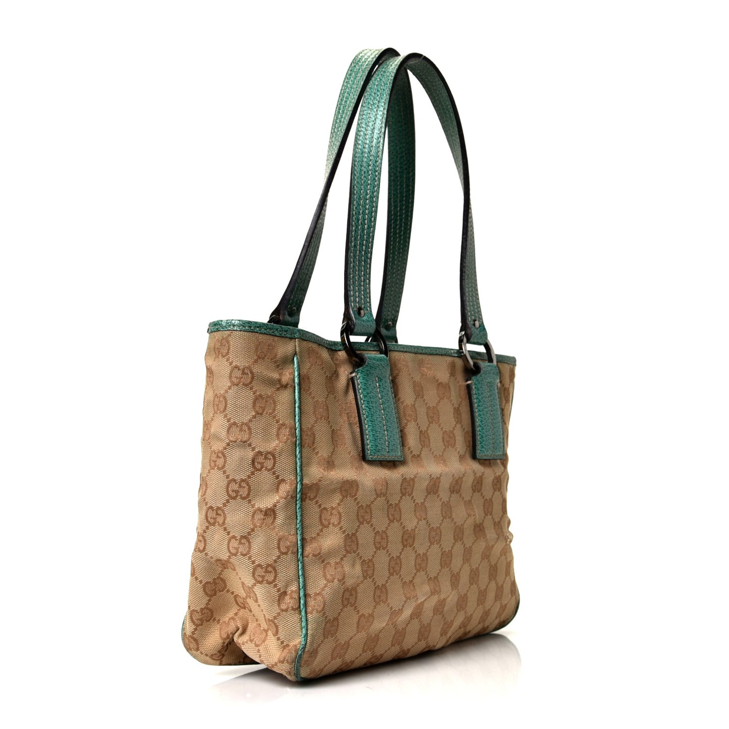 Monogram Medium Tote Turquoise