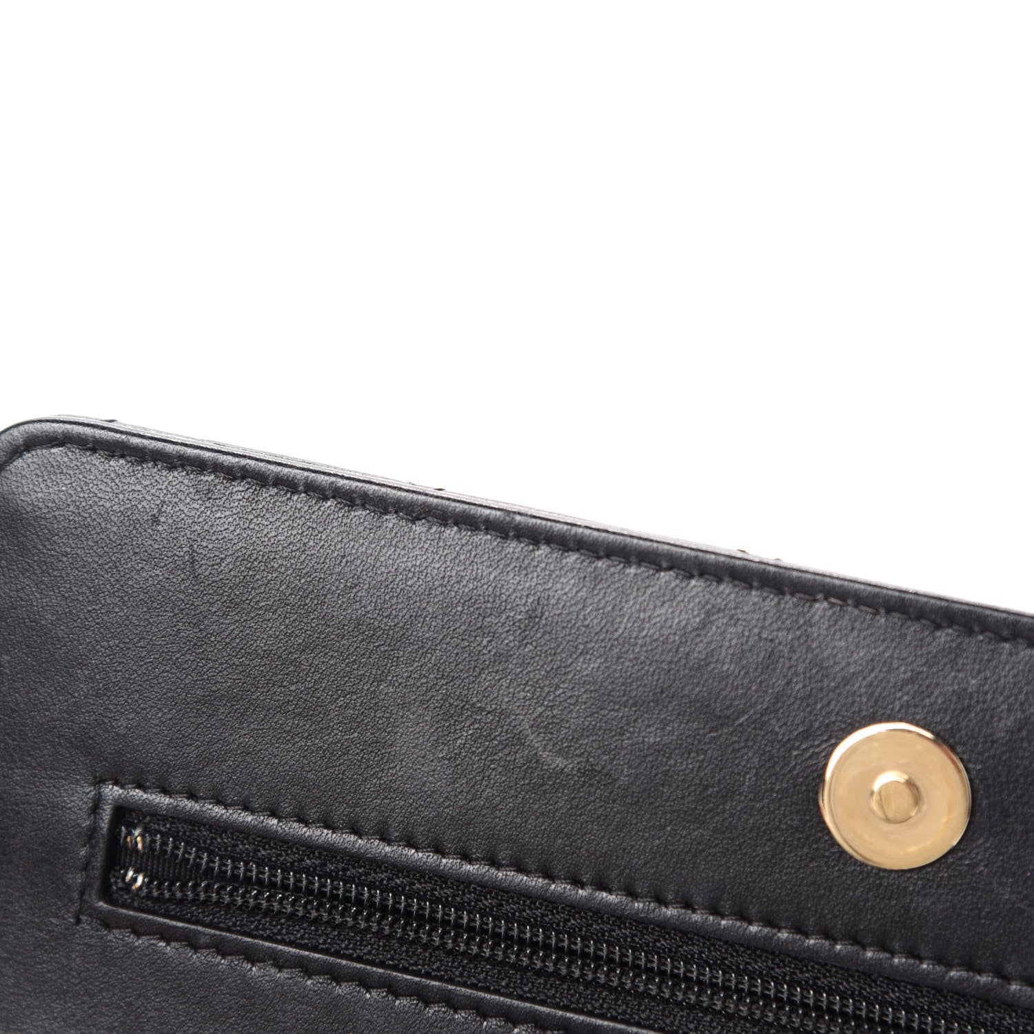 Chanel Lambskin Quilted Chain Around Wallet On Chain WOC Black 9 of 19