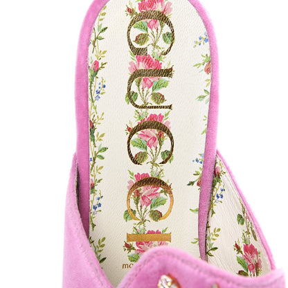 Gucci Velvet Marquise Crystals Womens Princetown Slippers 39 Malva Dark Malva 6 of 9