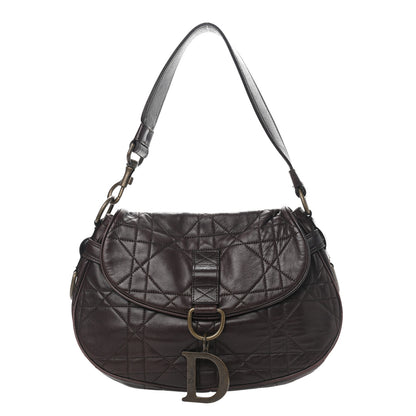 Christian Dior Lambskin Cannage Shoulder Bag Dark Brown 1 of 16