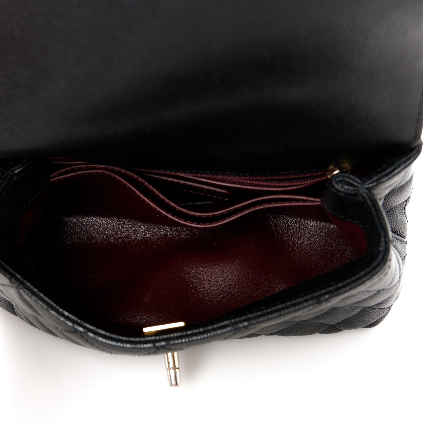 Caviar Quilted Mini Coco Handle Flap Black
