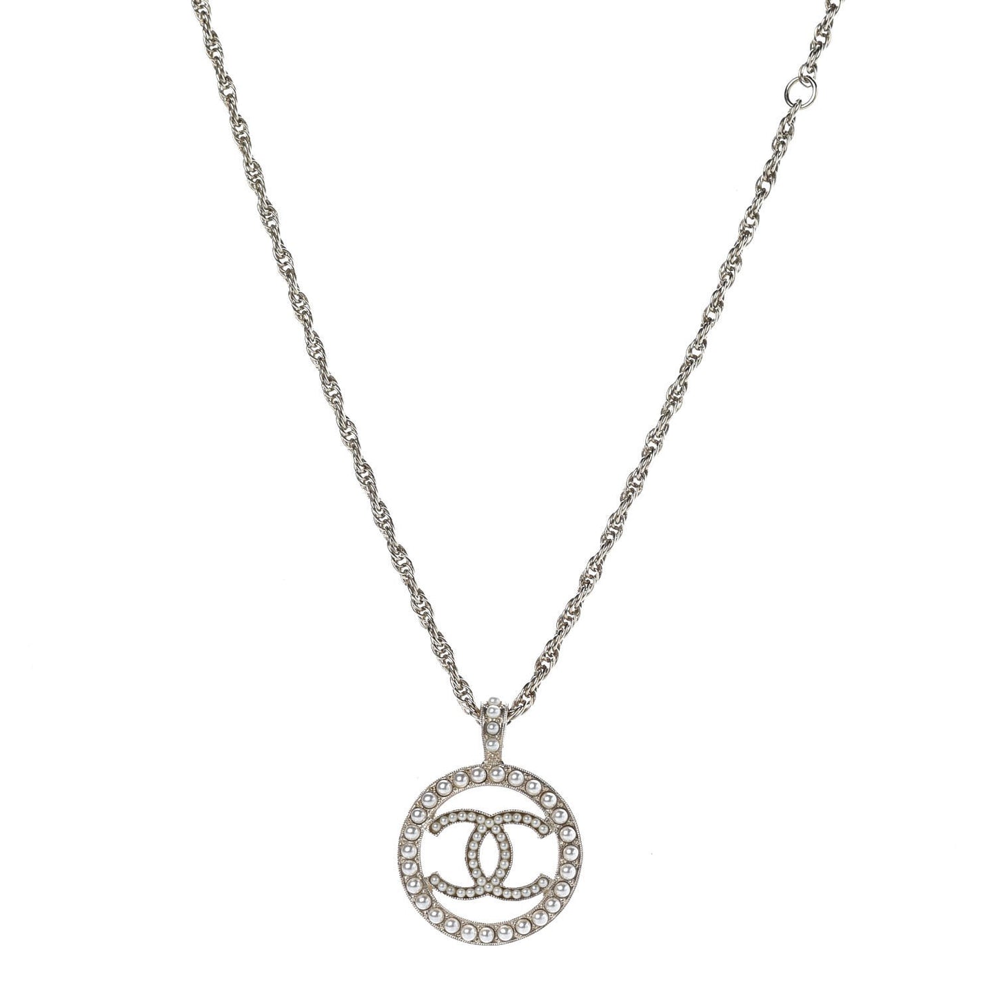 Pearl CC Medallion Necklace Gold