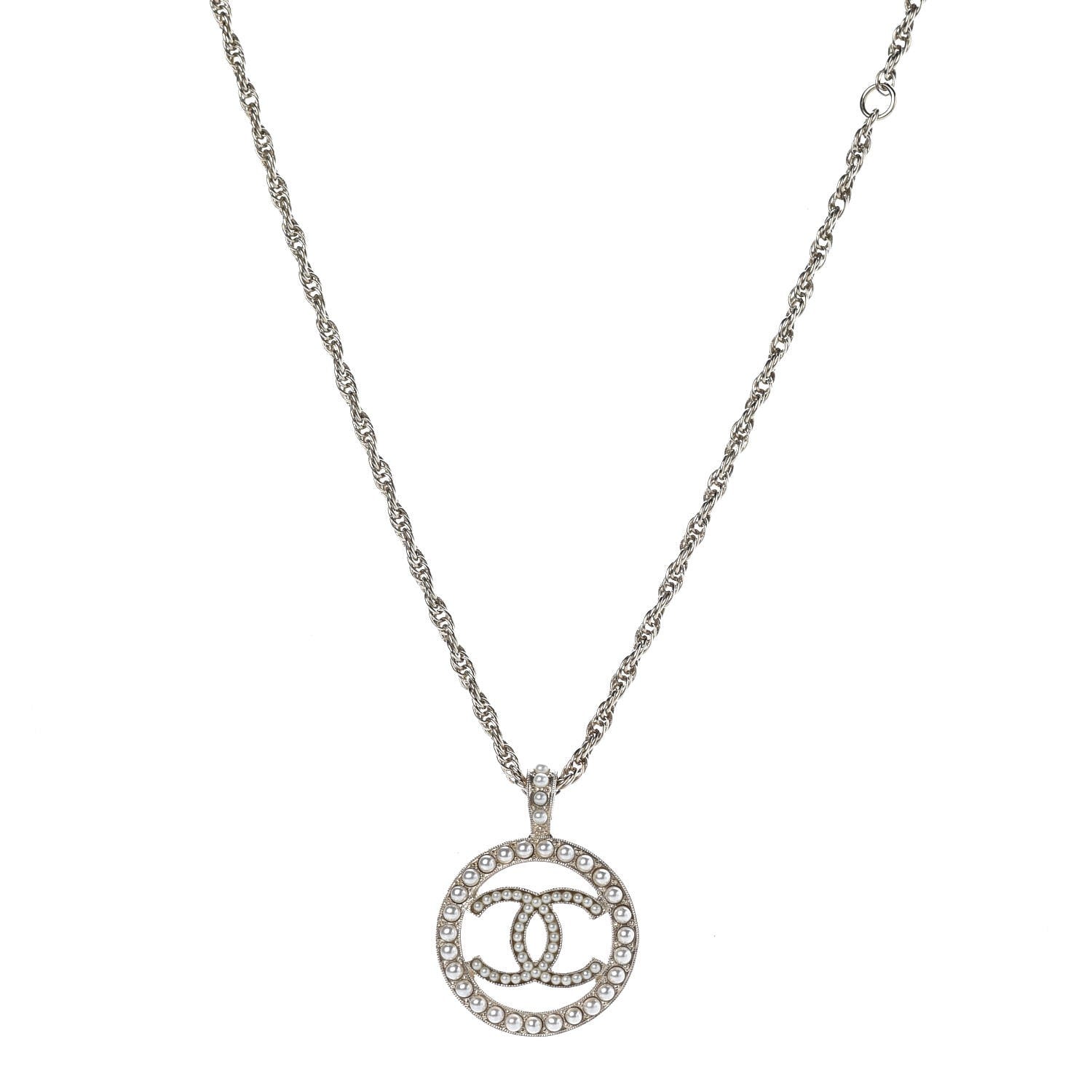 Chanel Pearl CC Medallion Necklace Gold 1 of 7