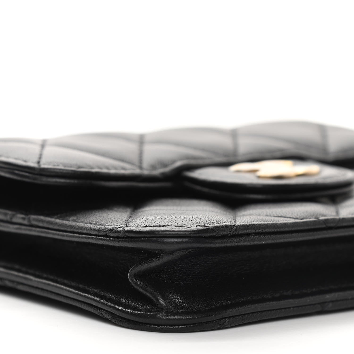 Chanel Lambskin Quilted Top Handle Flap Coin Purse With Chain Black 10 of 12