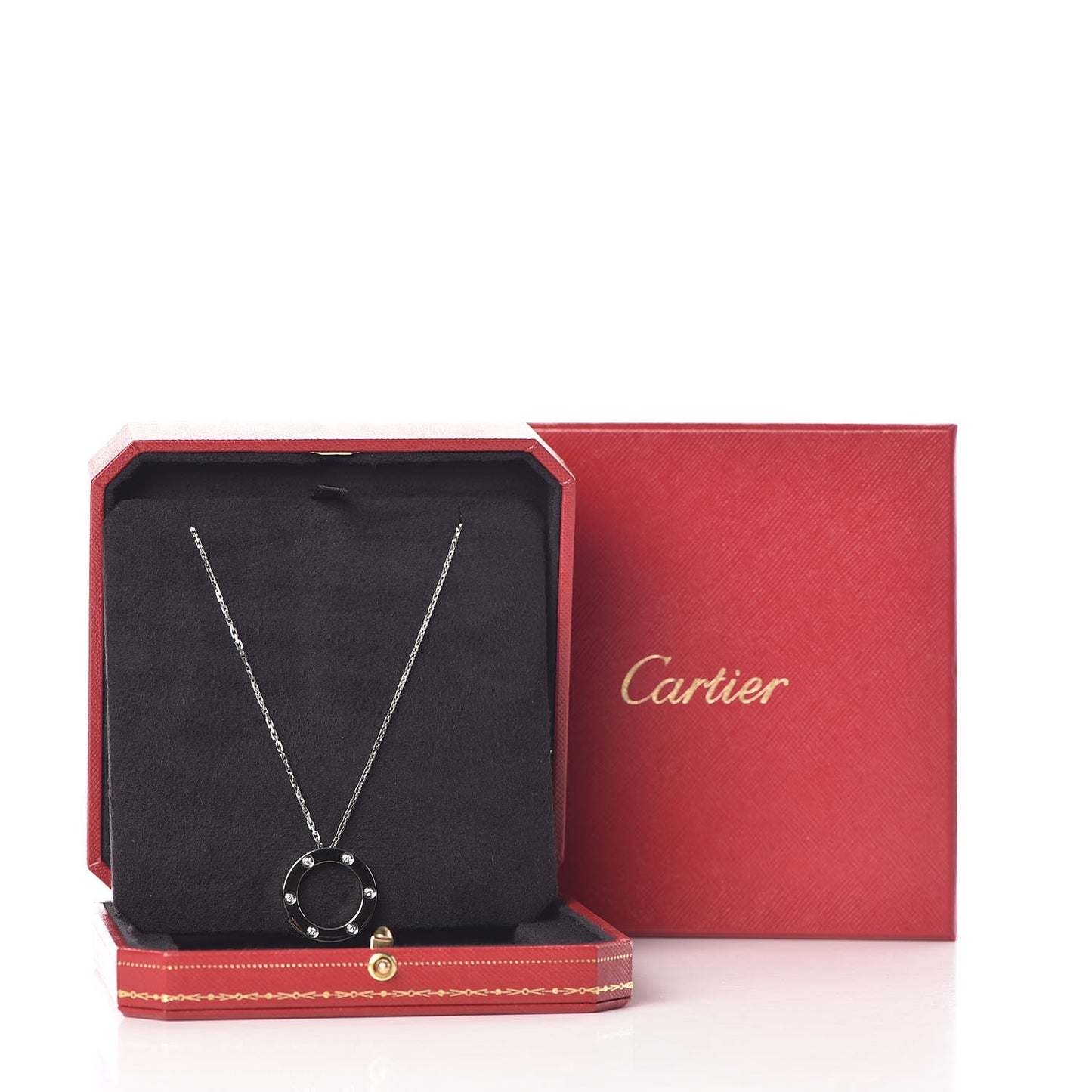 18K White Gold 6 Diamonds LOVE Pendant Necklace